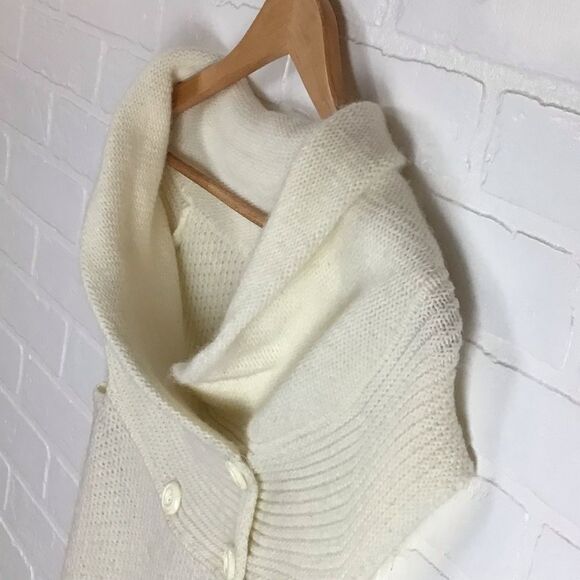 𝅺MOHAIR wool & mohair blend sweater cardigan knit double brest sleeveless - Picture 3 of 16